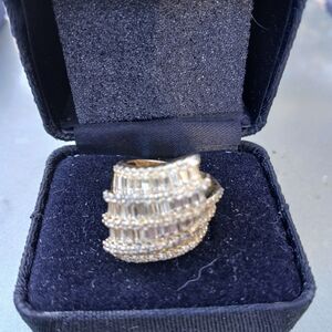 Elegant Gold Ring with Silver Accents